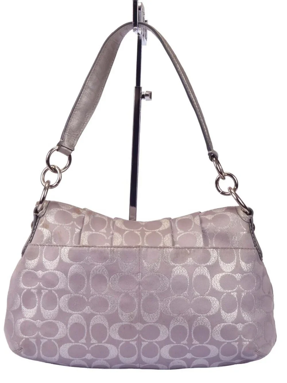 Authentic COACH SOHO #F18905 Silver Metallic Shoulder Bag (Hangtag Added) - Picture 7 of 11